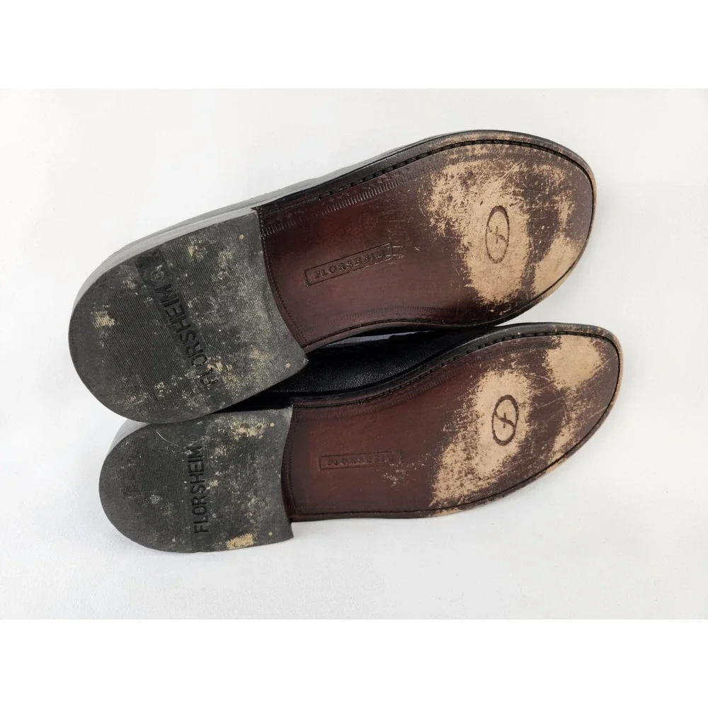 Florsheim Pisa Black Croc Leather Moc Toe Loafer Tassel Shoes Men's 12 EEE Wide